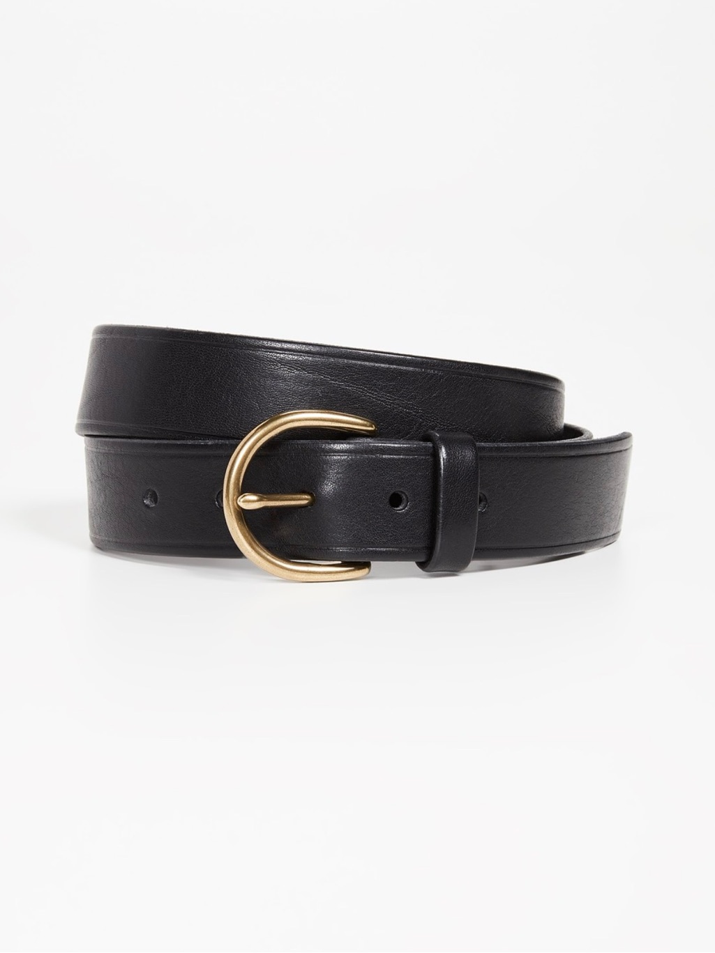 Madewell Leather Belt Genuine Leather Black Gold M